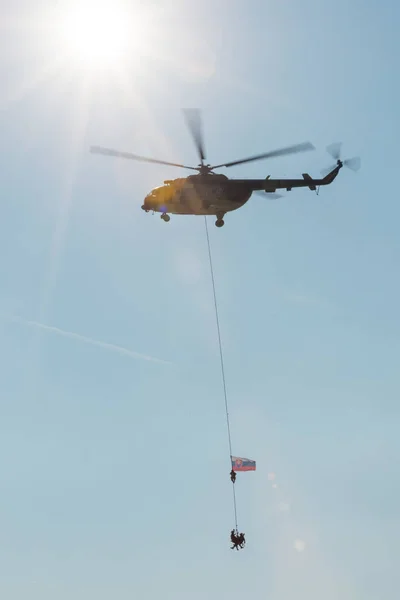 Sliac Slowakei August Dynamische Vorführung Des Hubschraubers Mil Auf Der — Stockfoto