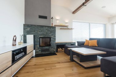 Çağdaş oturma odası iç mimarisi