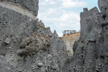 Aorangi Dağları 'ndaki Putangirua Tepeleri, Kuzey Adası, Yeni Zelanda