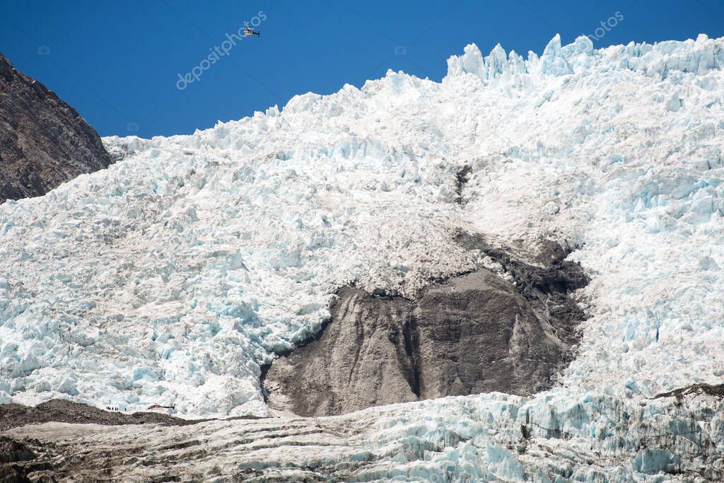 detail of Franz Josef Glacier in Westland National Park, New Zealand