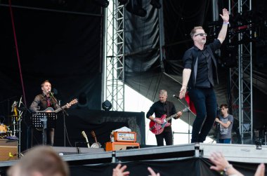 PIESTANY, SLOVAKIA - 27 Haziran 2015 'te Slovak pop-rock grubu Hex, Slovakya' nın Piestany kentinde düzenlenen Topfest müzik festivalinde sahne aldı.