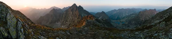 Imagen Panorámica Los Altos Picos Tatras Desde Cumbre Rysy Durante — Foto de Stock