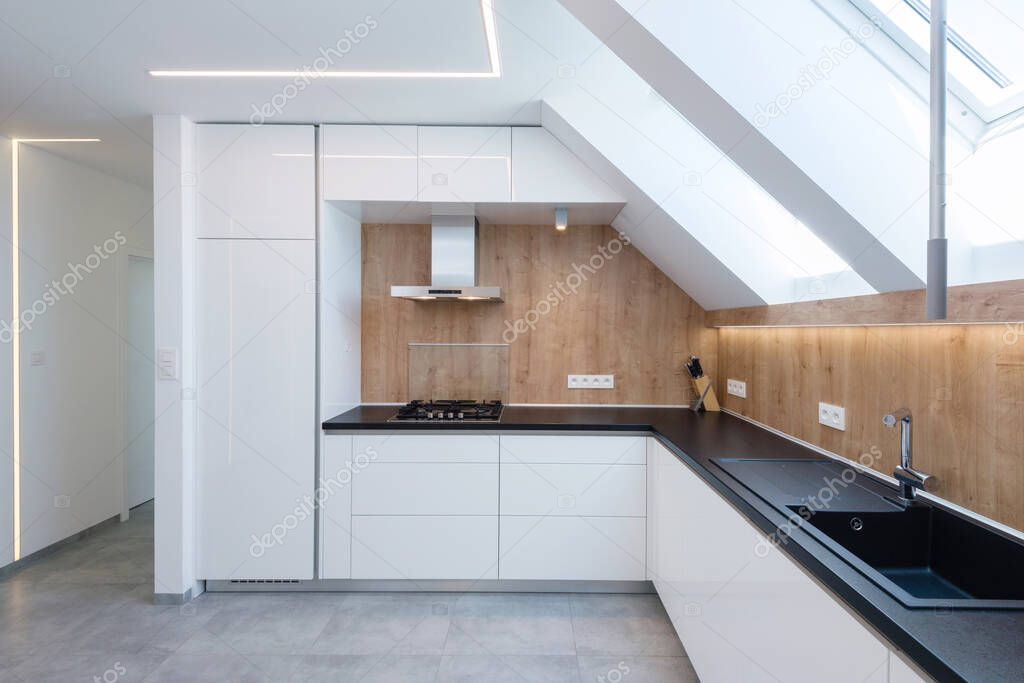 interior of contemporary kitchen