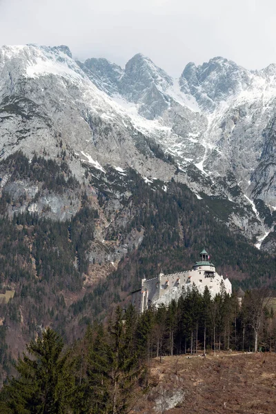 Castillo Hohenwerfen Cerca Salzburgo Rodeado Los Alpes Berchtesgaden Austria — Foto de Stock
