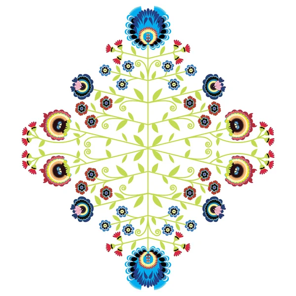 Polonais motif floral inspiré folk — Image vectorielle