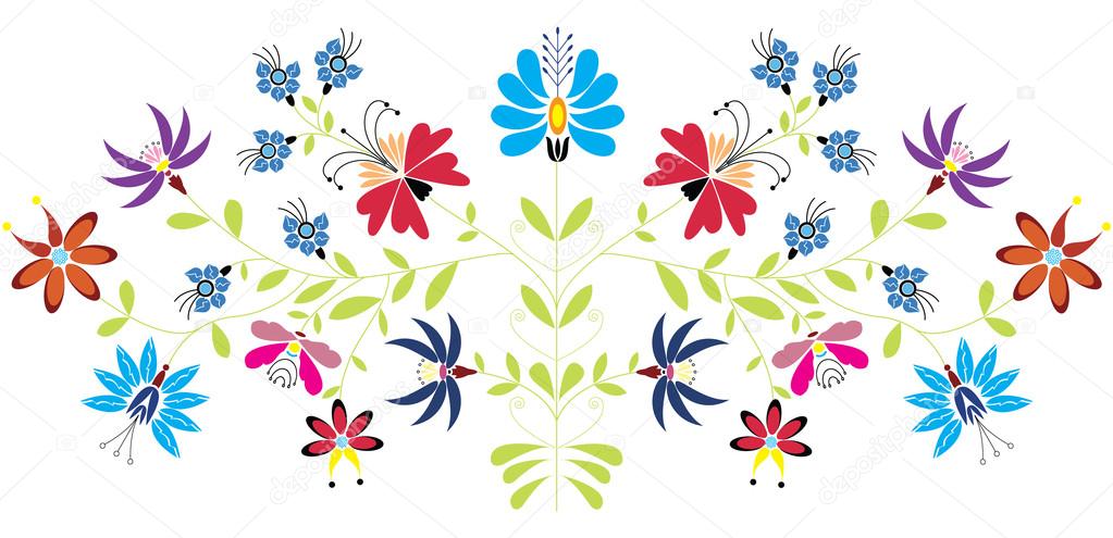 Folk floral pattern