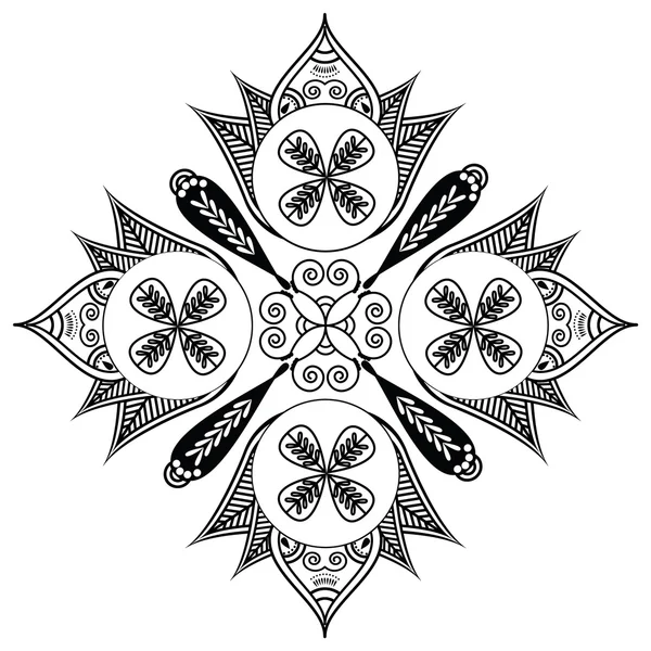 Alakja ovális átlós elemekkel a henna tetoválás — Stock Vector