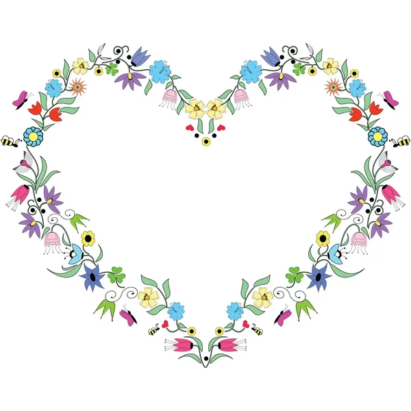 Primavera inspirado en forma de corazón — Vector de stock