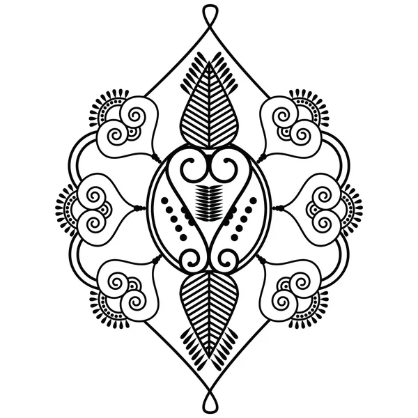 Dva listy, tvar inspirovaný henna tetování — Stockový vektor