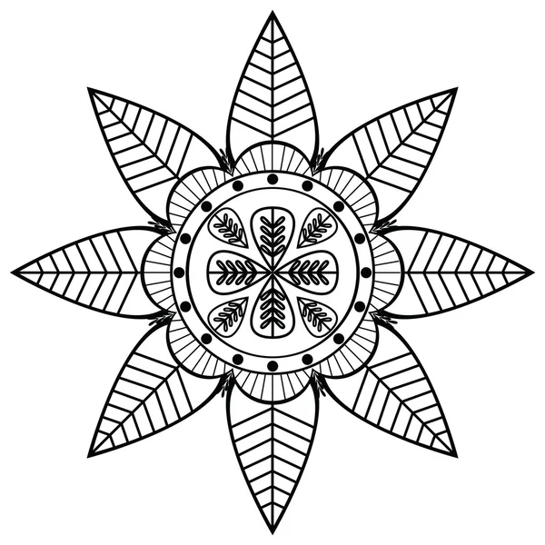 Forma de flori cu 8 frunze inspirate de cultura indiană și tatuaj henna — Vector de stoc