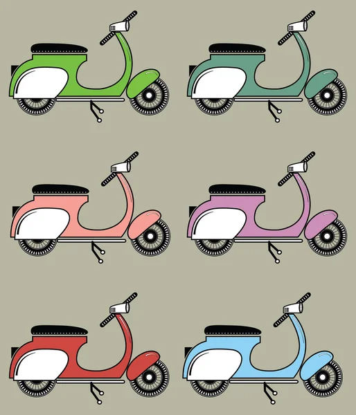 Scooter vintage II sullo sfondo di colore cappuccino — Vettoriale Stock