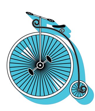 Vintage bike type 3 icon with a drop down shadow clipart