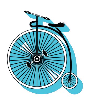 Vintage bike type 2 icon with a drop down shadow clipart