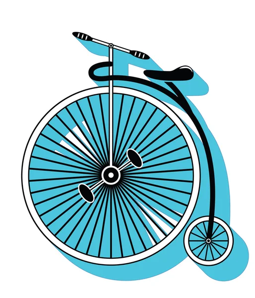 Vintage bike type 2 icon with a drop down shadow — Stock Vector
