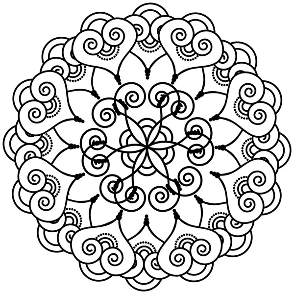 Indian henna tatuaj inspirat forma de flori cu element interior floral stea în cerc — Vector de stoc