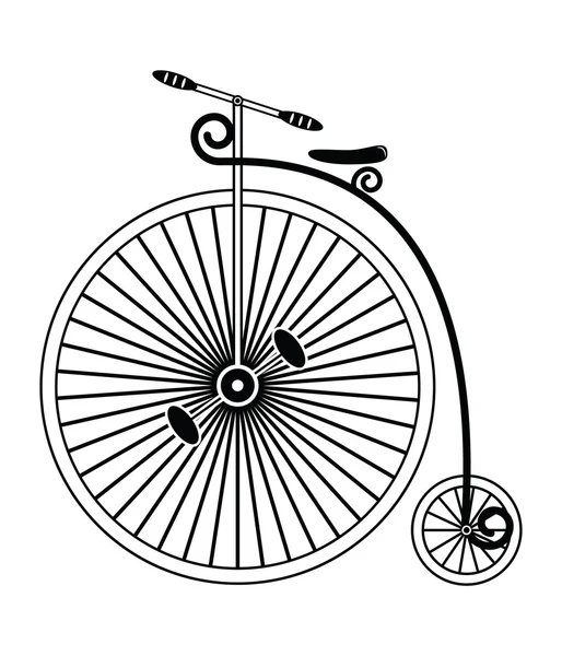 Bicicletta vintage tipo 1 in bianco e nero — Vettoriale Stock