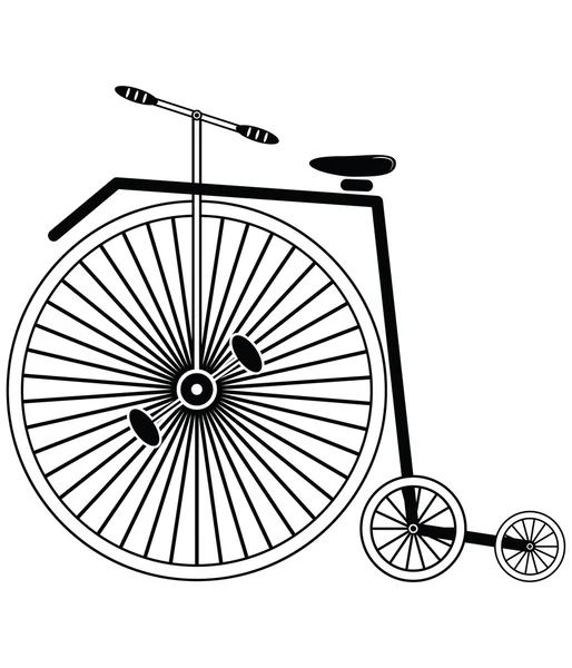 Bicicletta vintage tipo 3 in bianco e nero — Vettoriale Stock