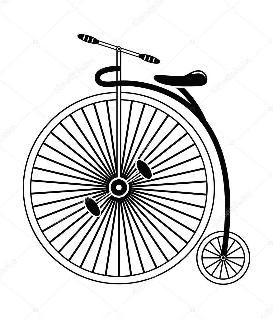 Vintage bike type 2 in black and white