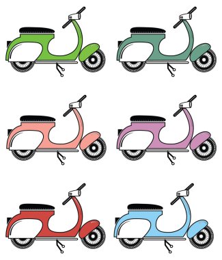 Vintage scooter II beyaz arka plan üzerinde