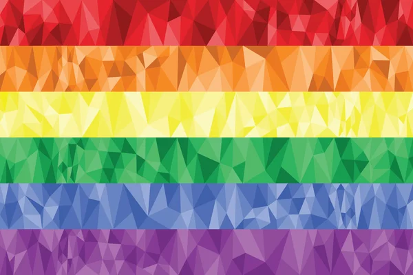 Schwule und lesbische Regenbogenfahne in der Poly Art — Stockvektor