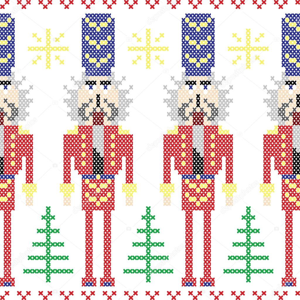 Casse Noisette Soldat Dessin à Imprimer Casse-Noisette soldats sans soudure Noël jacquard nordique en point de