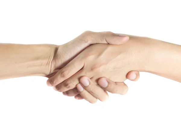 Handshake isolated on white — Stock Photo, Image