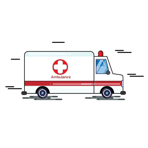 Vehículo Ambulancia Emergencia Sobre Fondo Blanco — Archivo Imágenes Vectoriales
