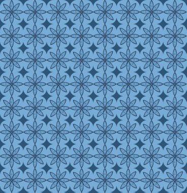 Japon geleneksel kusursuz deseni. Açık Mavi Çiçek. Kumaş, baskı, ürün, fayans, ambalaj, duvar kağıdı, giysi, ambalaj, web sayfası, yüzeysel tasarım. Vektör illüstrasyonu