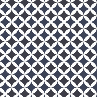 Mavi Monokromatik Geometrik Şekiller Kusursuz Desen Arkaplanı. Kumaş, baskı, ürün, fayanslar, ambalaj, duvar kağıdı, giysi, ambalaj, ev dekorasyonu için tasarım.