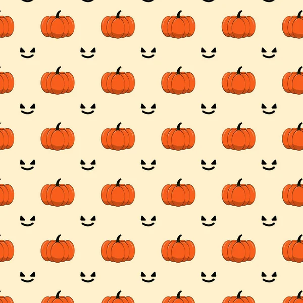 Halloween Concept Pumpkin Naadloos Patroon Met Gezicht Pastel Achtergrond Jack — Stockvector