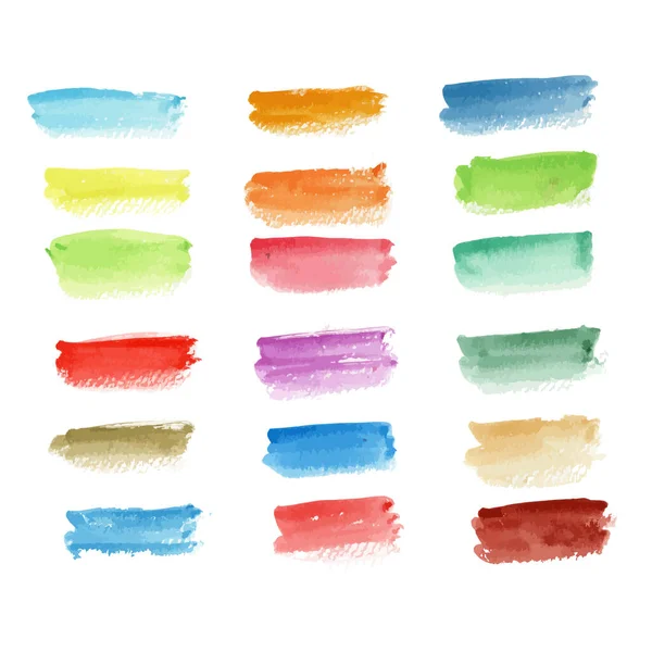 Farbenfroher Aquarell Hintergrund Echtes Aquarell Pinselstrich Gestreift Handgezeichnete Elemente Für — Stockvektor