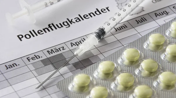 German: Pollen Allergy Calendar and Medicine