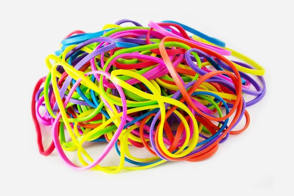 Colorful Rainbow loom bracelet rubber bands fashion on old wood