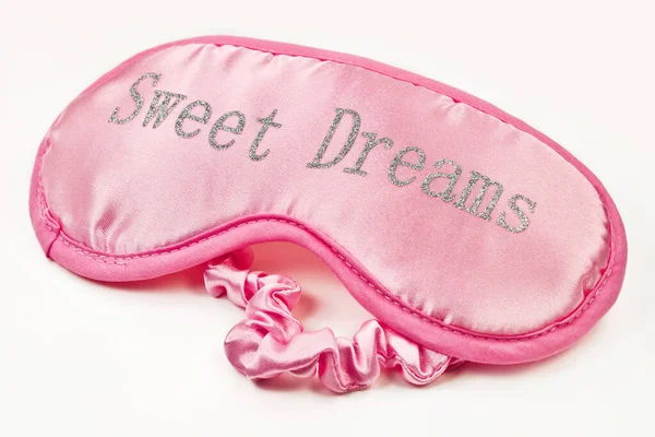 Розовая Маска Сна Белый Фон — стоковое фото