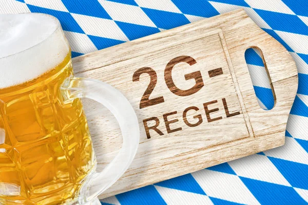 Corona 2G-Rule and glass of beer