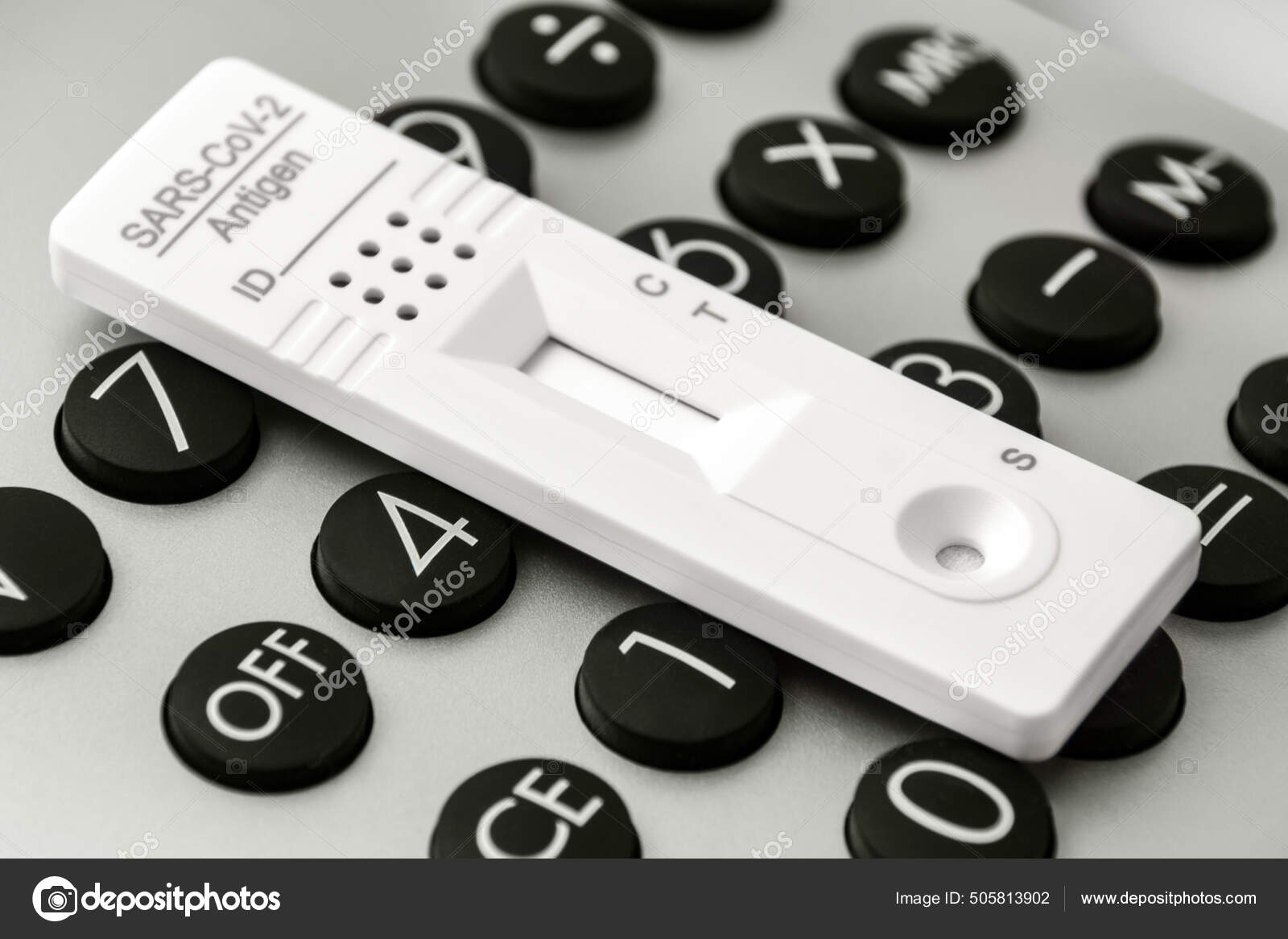Calculator Corona Rapid Antigen Test Stock Photo by ©Photosg 505813902