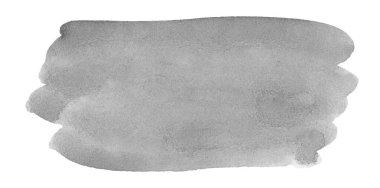 Düz kenarlı gri suluboya leke, fırça darbeleri. Yaratıcılık için soyut akrilik çerçeve.