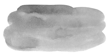 Düz kenarlı gri suluboya leke, fırça darbeleri. Tasarım için hazır çerçeve.