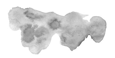 Kağıt bazlı doğal lekeli nötr gri suluboya lekeler. Fırçayla elle çizilmiş tasarım için izole edilmiş çerçeve. Soyut arkaplan.