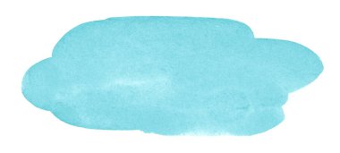 Belirli sınırları olan deniz mavisi suluboya lekesi. Issız bir yer. Tasarım için çerçeve hazırla, posterler, şablonlar, kartpostallar.