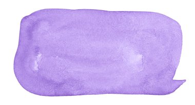 Yumuşak pastel renkte leylak rengi bir suluboya leke, kağıtta doğal bir leke. İzole edilmiş çerçeve fırçayla elle çizilmiş..