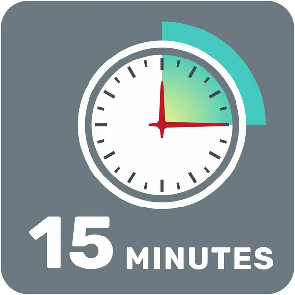 15分钟模拟时钟孤立的定时器图标病媒说明 Eps — 图库矢量图片#