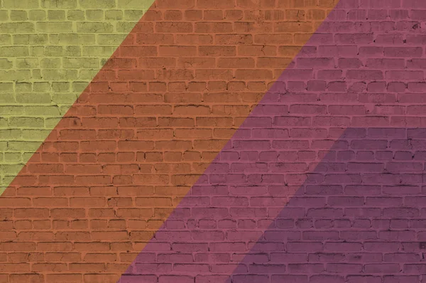 Bakstenen Muur Beschilderd Met Veelkleurige Verf Abstracte Achtergrond Oude Muur — Stockfoto