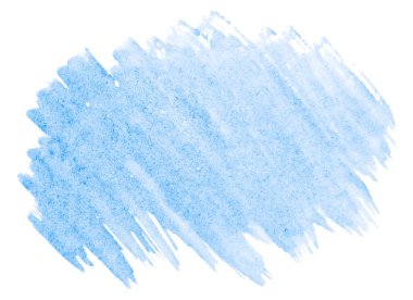 Mavi suluboya, temiz kenarlı arka plan ve doğal sıçramalar. Gökyüzü rengi suluboya fırça lekeleri. Boşluğu kopyala.