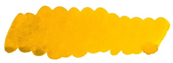 Amarelo Vibrante Aquarela Fundo Abstrato Isolado Ponto Oblongo Com Estrias — Fotografia de Stock