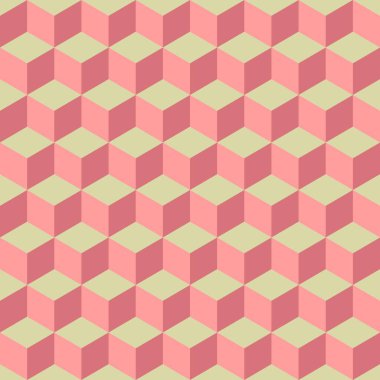 Kusursuz desen - soyut çok renkli geometrik küpler. Mükemmel renk kombinasyonu arka planı.