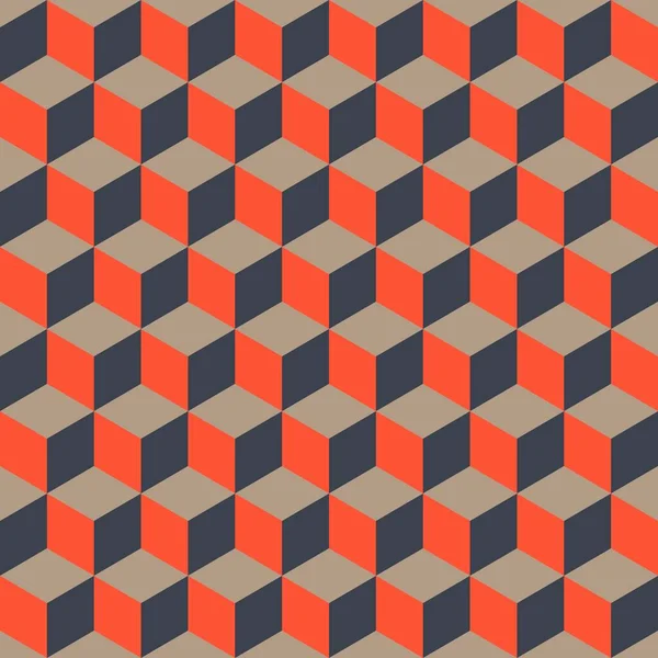 シームレスなパターン 抽象的な多色の幾何学的キューブ 完璧な色の組み合わせの背景 — ストックベクタ