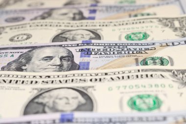 Para birimi Amerikan doları, kağıt banknotlar. Para arkaplanı.