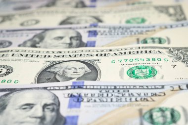 Para birimi Amerikan doları, kağıt banknotlar. Para arkaplanı.