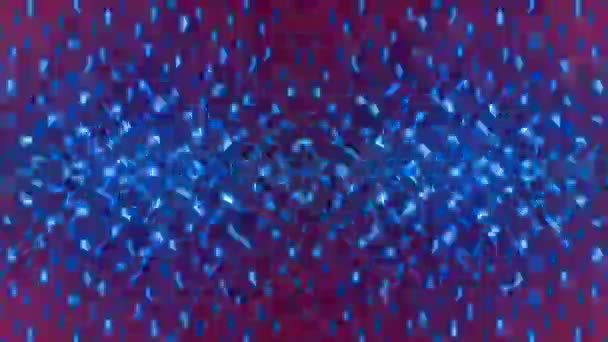 Caleidoscopio en movimiento de fondo geométrico rojo y azul. Fondo abstracto. — Vídeo de stock